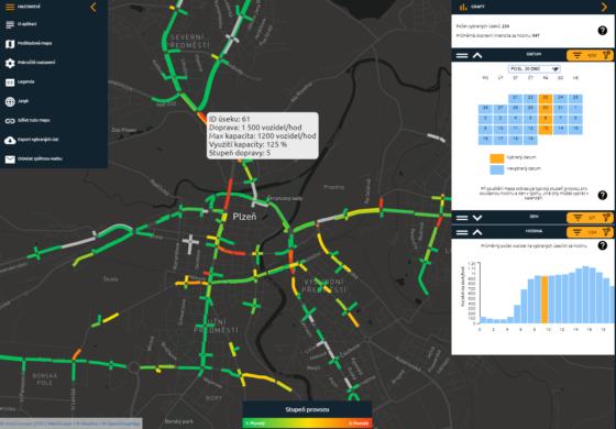 Mapa dopravy aplikace WebGLayer